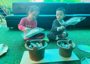 Hoạt động trải nghiệm “Nướng bánh tráng”